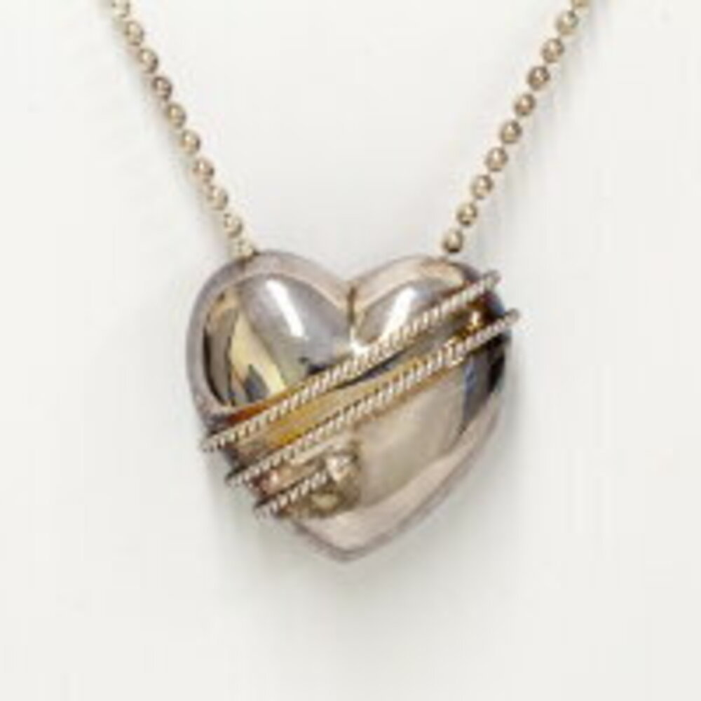 Tiffany Sterling Silver TIFFANY Co Heart Arrow Necklace